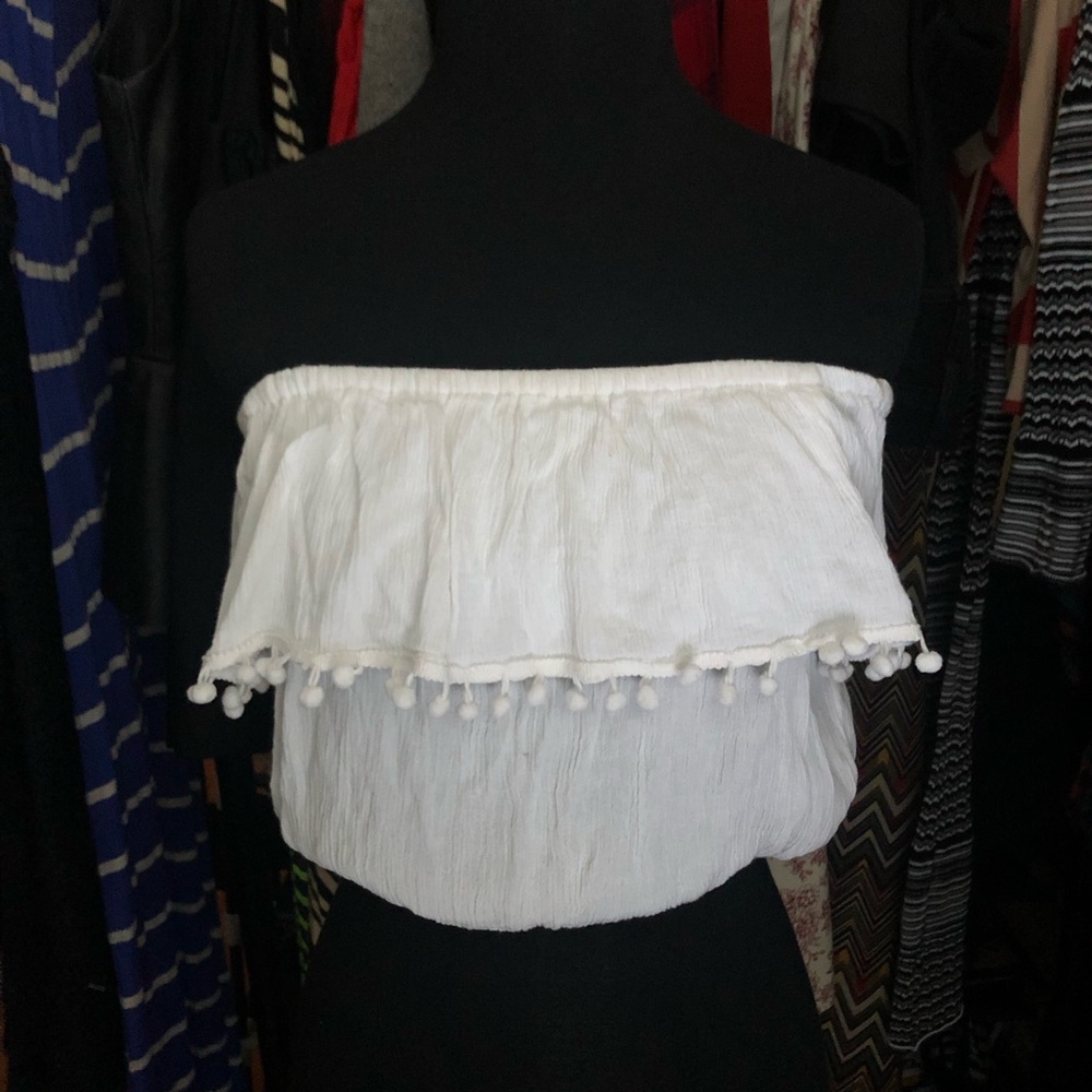 Off the Shoulder White Cropped Top!